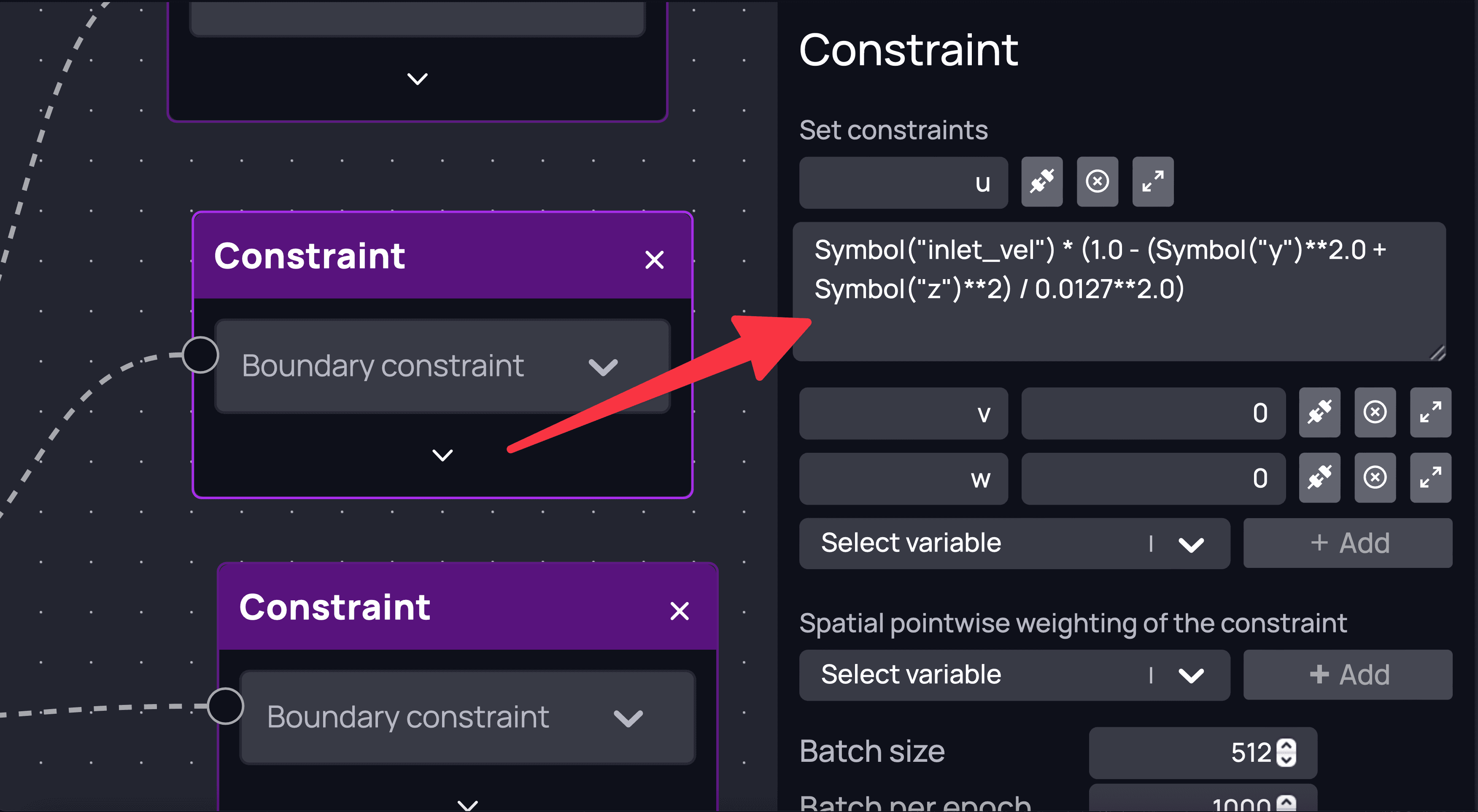 Expressions in constraint